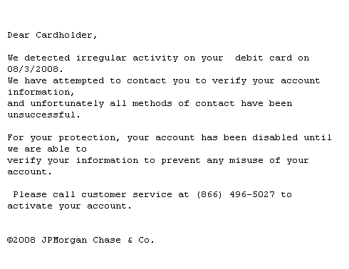 picture of a fraudulent e-mail