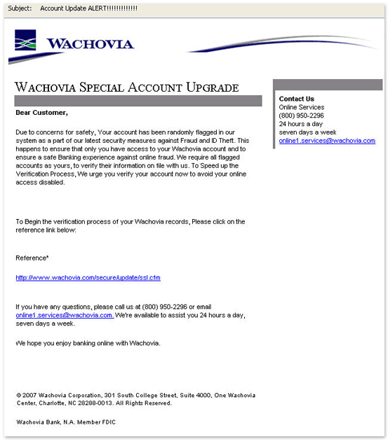 Phishing email example 5